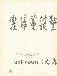 微信首付款声音在哪里设置