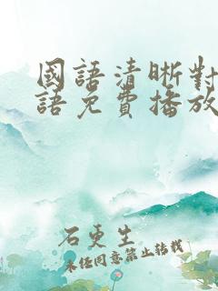 国语清晰对话国语免费播放