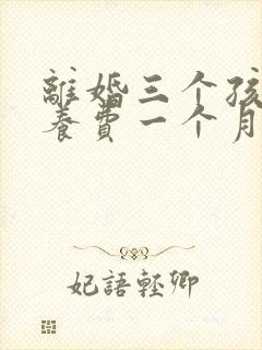 离婚三个孩子抚养费一个月多少钱