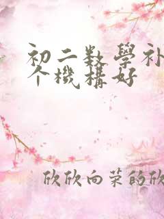 初二数学补习哪个机构好