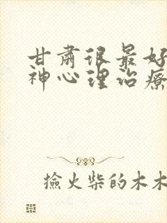 甘肃很最好的精神心理治疗医院