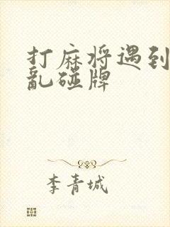 打麻将遇到下家乱碰牌