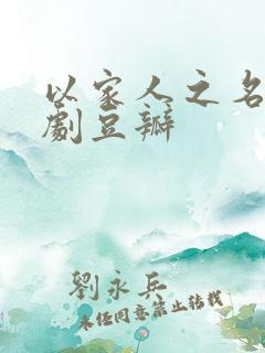 以家人之名电视剧豆瓣