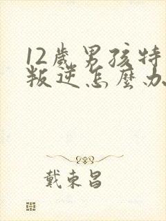 12岁男孩特别叛逆怎么办