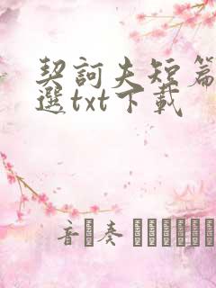 契诃夫短篇小说选txt下载