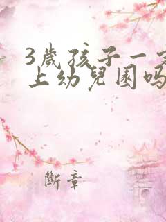 3岁孩子一定要上幼儿园吗