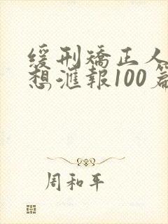 缓刑矫正人员思想汇报100篇100字