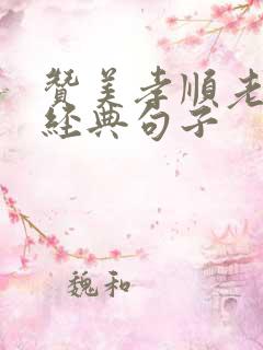 赞美孝顺老人的经典句子