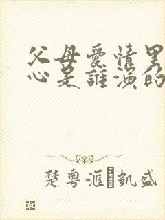 父母爱情里的安心是谁演的