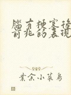 脑有梗塞后遗症前兆的表现