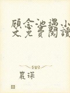 顾念池遇小说全文免费阅读