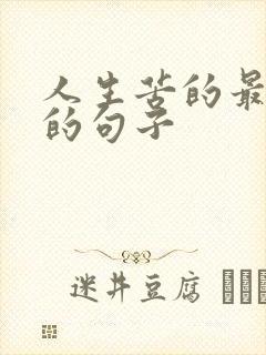 人生苦的最经典的句子