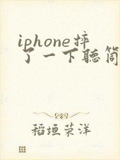 iphone摔了一下听筒声音变小了