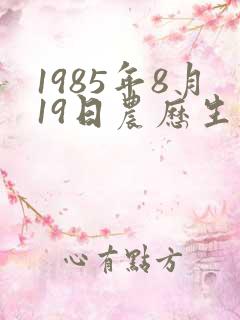 1985年8月19日农历生辰八字