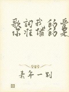 歌词我的爱是为你准备的是什么歌