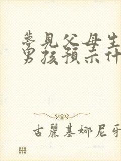 梦见父母生了个男孩预示什么