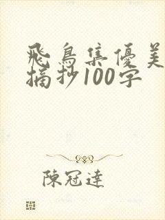飞鸟集优美段落摘抄100字