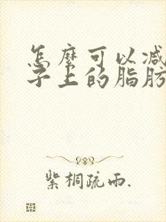 怎么可以减掉肚子上的脂肪