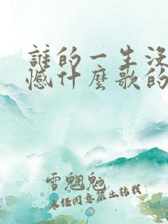 谁的一生没有遗憾什么歌的歌词