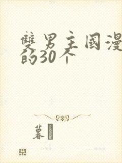 双男主国漫必看的30个