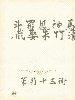 斗罗凤神马红俊,截娶朱竹清 小说