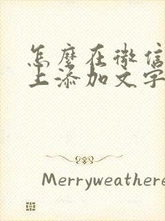 怎么在微信表情上添加文字