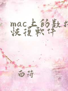 mac上的数据恢复软件