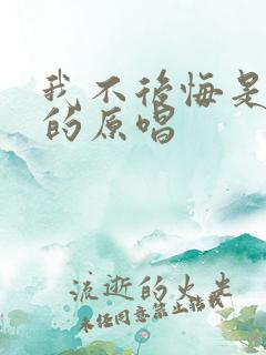 我不后悔是谁唱的原唱