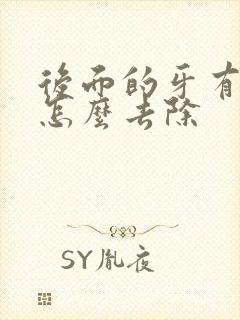 后面的牙有黑渍怎么去除