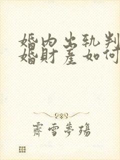 婚内出轨判决离婚财产如何分配