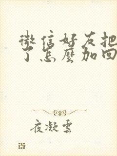 微信好友把我删了怎么加回来