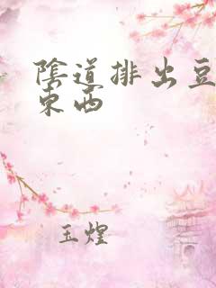 阴道排出豆腐渣东西