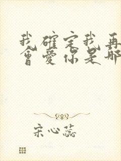 我确定我再也不会爱你是哪首歌歌词