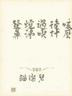 发烧过后咳嗽流鼻涕吃什么药好得快