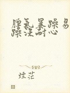 脾气暴躁易怒烦躁没耐心