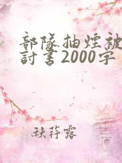 部队抽烟被抓检讨书2000字