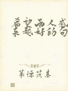 希望两人感情越来越好的句子