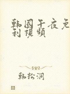 韩国午夜免费福利视频