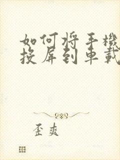 如何将手机导航投屏到车载大屏幕