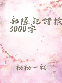 部队犯错检讨书3000字