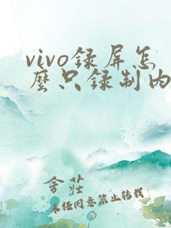 vivo录屏怎么只录制内部声音