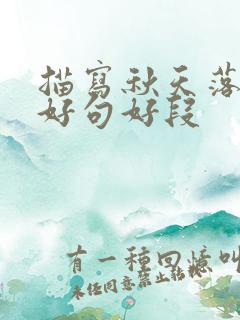 描写秋天落叶的好句好段