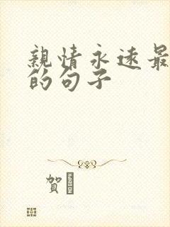 亲情永远最重要的句子