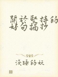 关于坚持的好词好句摘抄