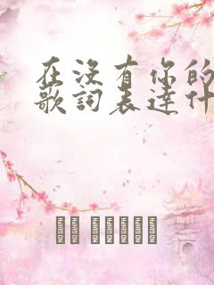 在没有你的时候歌词表达什么感情