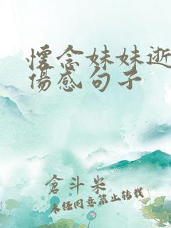 怀念妹妹逝世的伤感句子