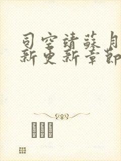 司空靖苏月汐最新更新章节列表