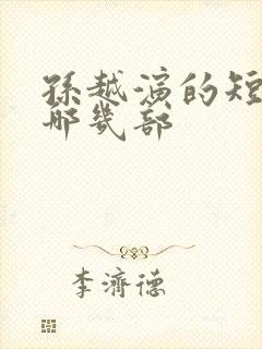 孙越演的短剧有哪几部