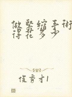 做紧缩手术费用得花多少