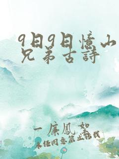 9日9日忆山东兄弟古诗